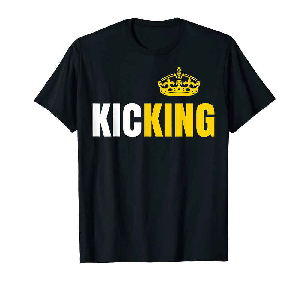 Kicking King Crown Funny Soccer T-Shirt - Fun Novelty Design for Adults