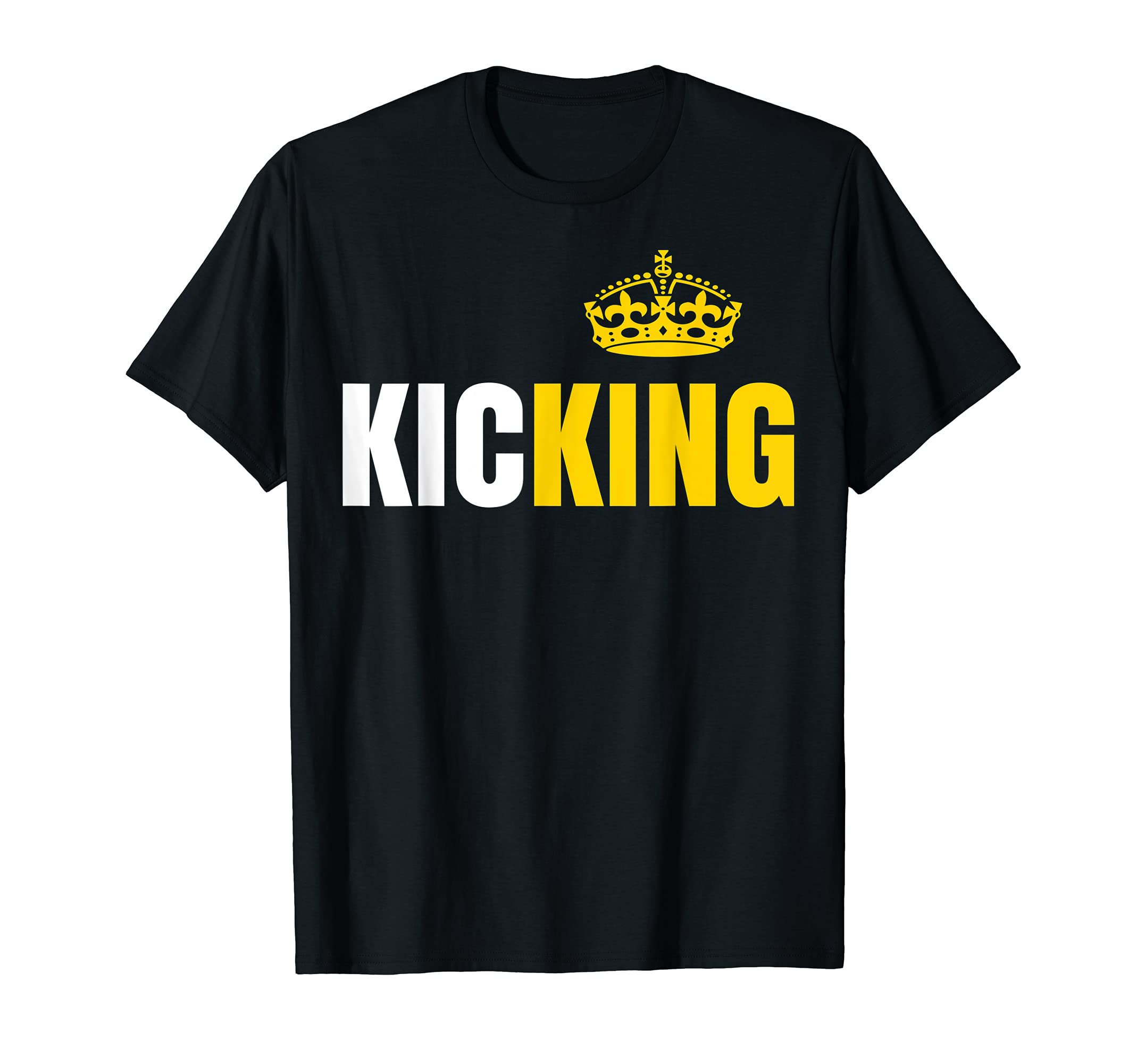 Kicking King Crown Funny Soccer T-Shirt - Fun Novelty Design for Adults