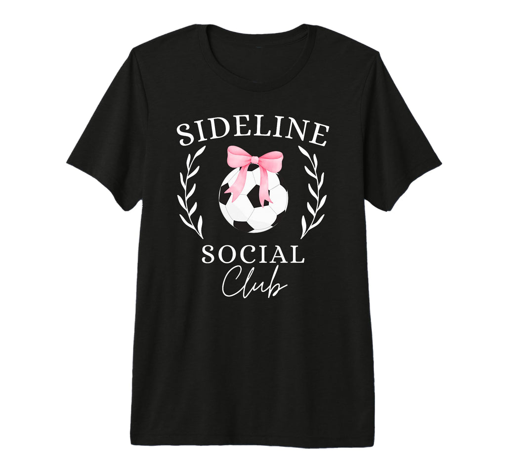 Sideline Social Club Coquette Soccer T-Shirt - Trendy Graphic for Adults