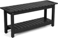 41" Shower Bench, Waterproof Poly Lumber Shower Stool for Shaving Legs, Shower Chair Seat Holds up to 400lbs, Bathroom Bench for Inside Shower, Non-Slip (Black)