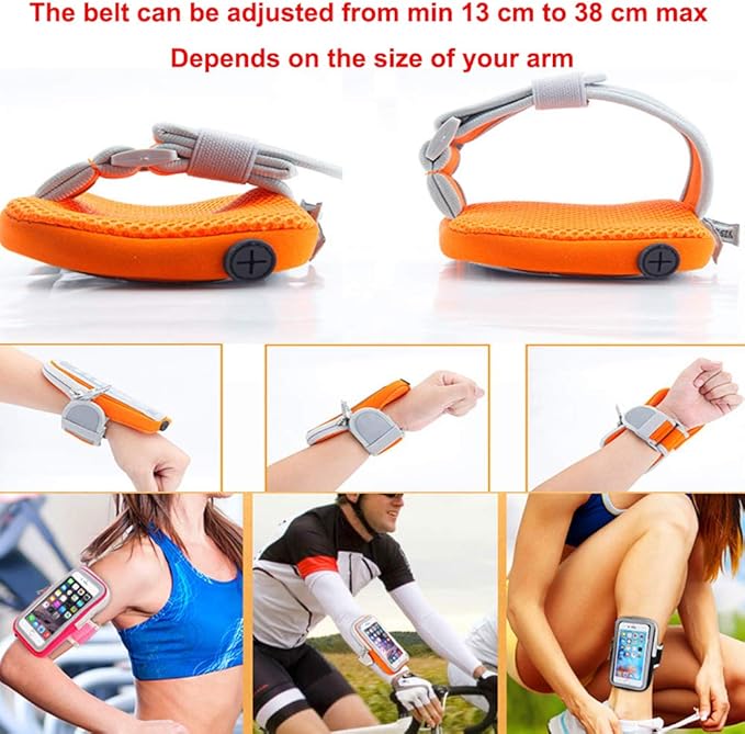LENPOW Multifunctional Outdoor Sports Armband Sweatproof Running Armbag Casual Arm Package Bag Gym Fitness Cell Phone Bag Key Holder for iPhone 16 15 14 13 12 Pro MAX Plus Samsung Galaxy Note S24 S23