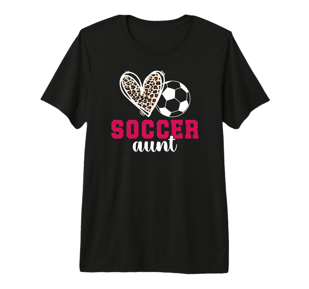 Soccer Aunt Heart Aunt Soccer Player T-Shirt - Graphic Print Men Women