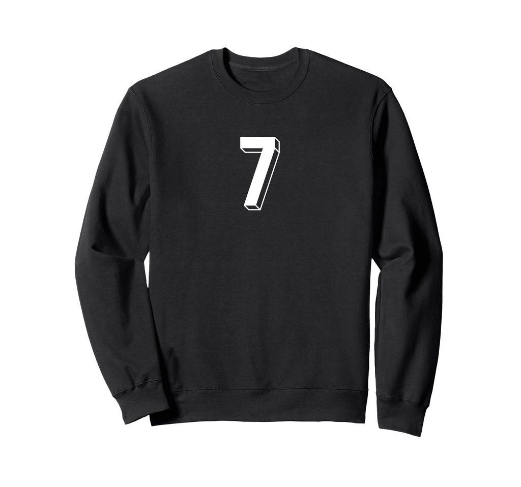 Number 7 80S 90S Soccer Team Sweatshirt - Minimalist Print for Adults