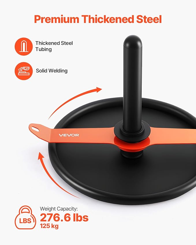 VEVOR Weight Sled, Steel Power Sled, Fitness Strength Training Sleds for Athletic Exercise Speed Improvement, Workout Fitness Equipment with Harness, Compatible with 2 in Weight Plate, Orange & Black