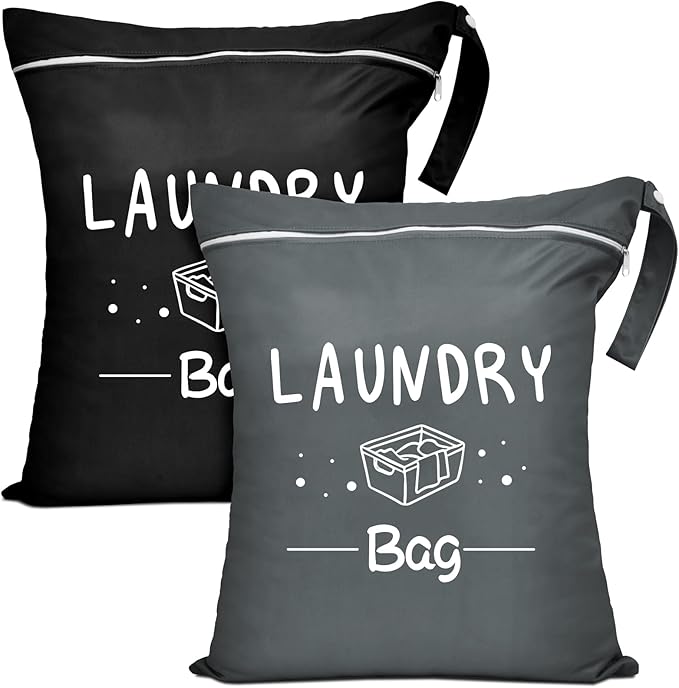 2 Pcs Large Travel Laundry Bags - Waterproof Wet Dry Bags for Gym Clothes, Swimming, Yoga
