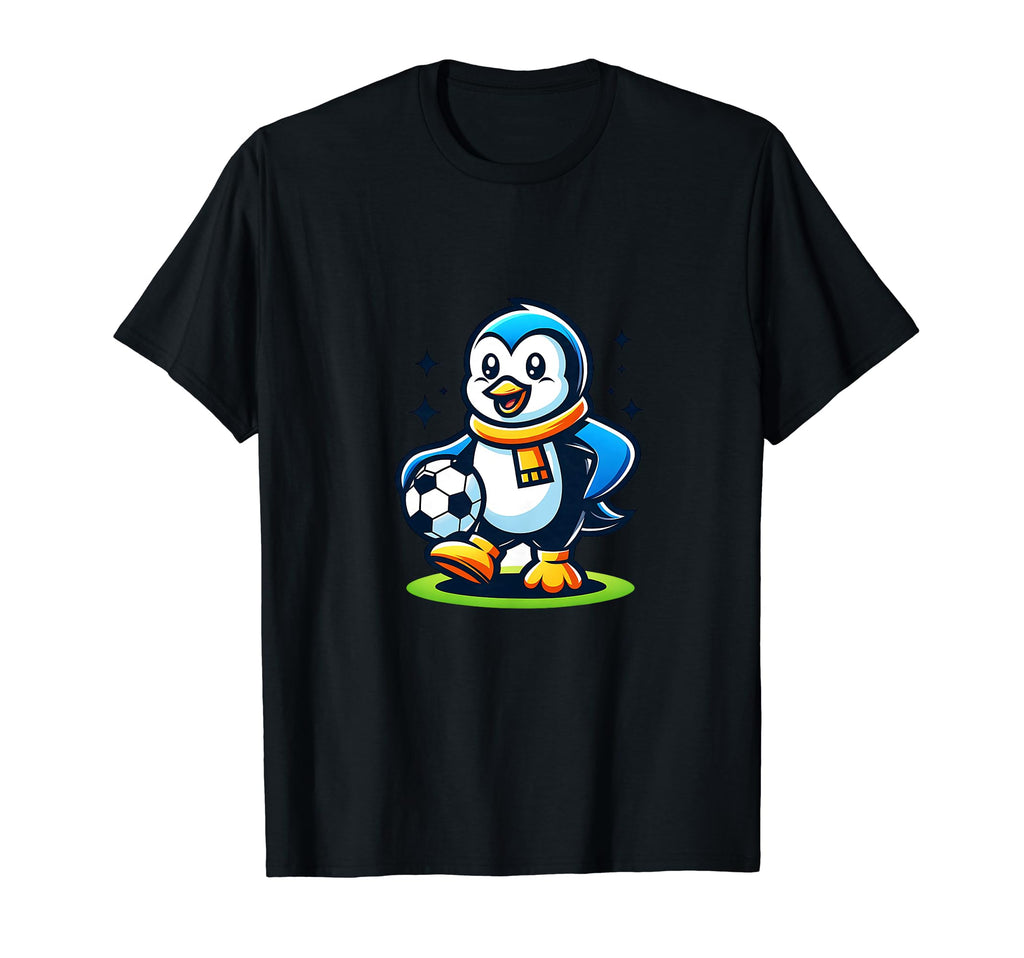 Funny Penguin Soccer Champion Ball Fan T-Shirt - Fun Novelty Design Unisex