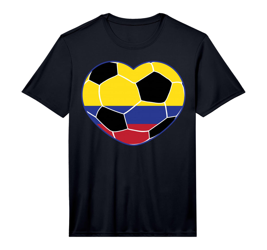 Colombia Soccer Ball Heart Colombian T-Shirt - Minimalist Print Men Women