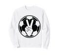 Soccer Peace Sign V Fingers Ball Sweatshirt - Fun Novelty Design Men Women
