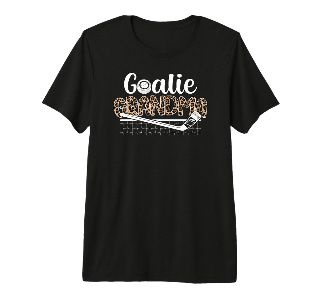 Ice Hockey Goalie Grandma Hockey T-Shirt - Minimalist Print for Adults
