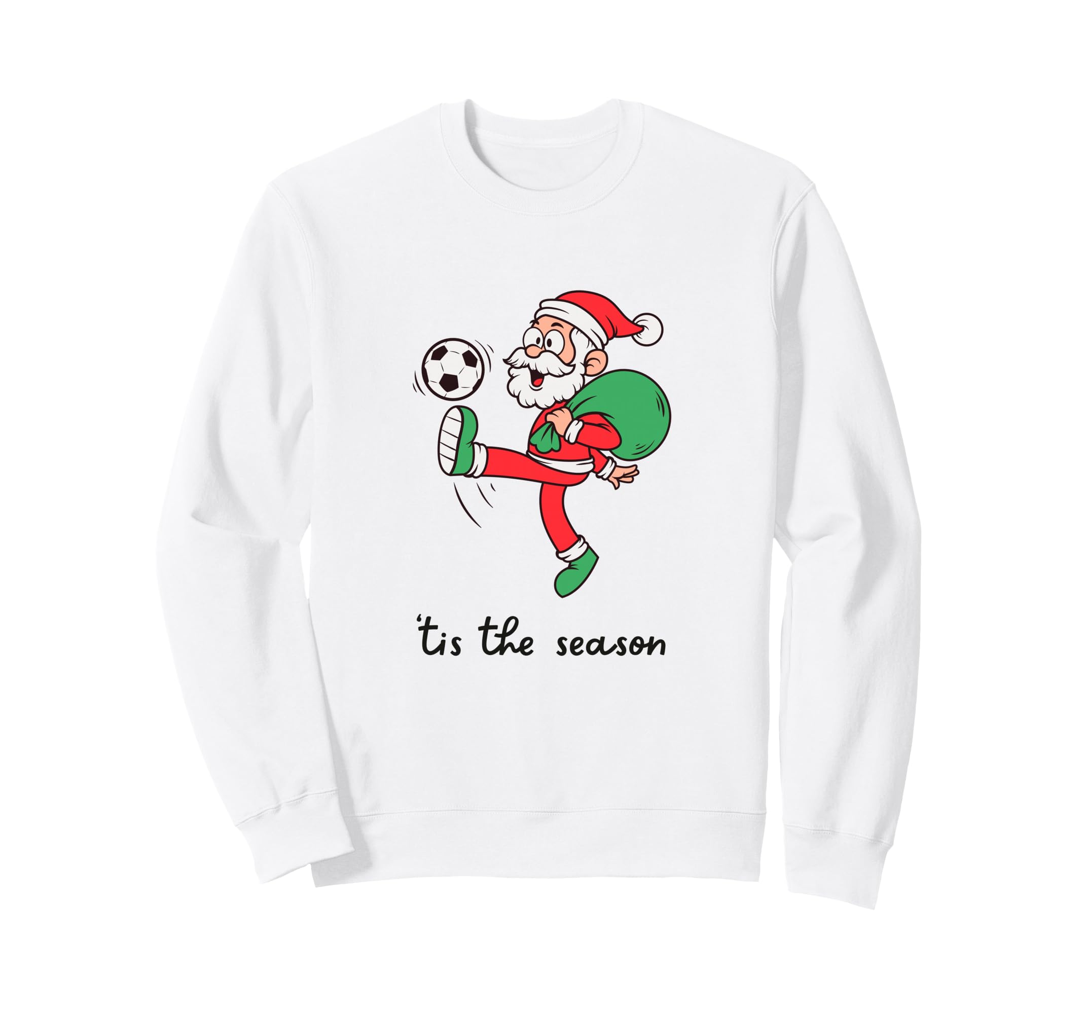 Fun Santa Footballer Soccer Player Sweatshirt - Novelty Apparel Men Women