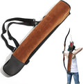 DAPace Leather Arrow Quiver for Recurve Bow/Compound Bow, 20 Inch Back Archery Quiver, Quiver Arrow Holder Holds Up to 36 Arrows, Brown