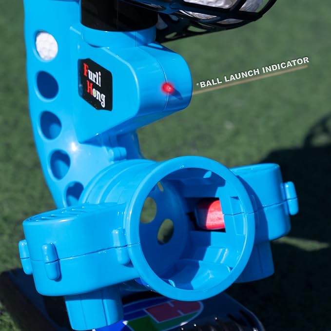 Furlihong 380BH Baseball Pitching Machine, Battery Powered, Angle Adjustable, Comes with Bat and One Dozen Training Balls, for Kids and Beginner