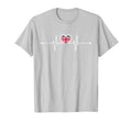 England Soccer Heartbeat English T-Shirt - Graphic Print for Adults