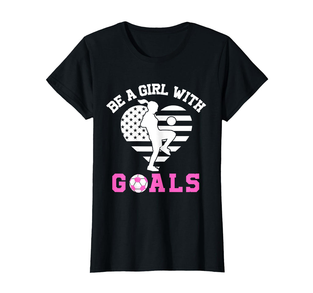 Be Goals Soccer Lover American Flag T-Shirt - Fun Novelty Design Unisex
