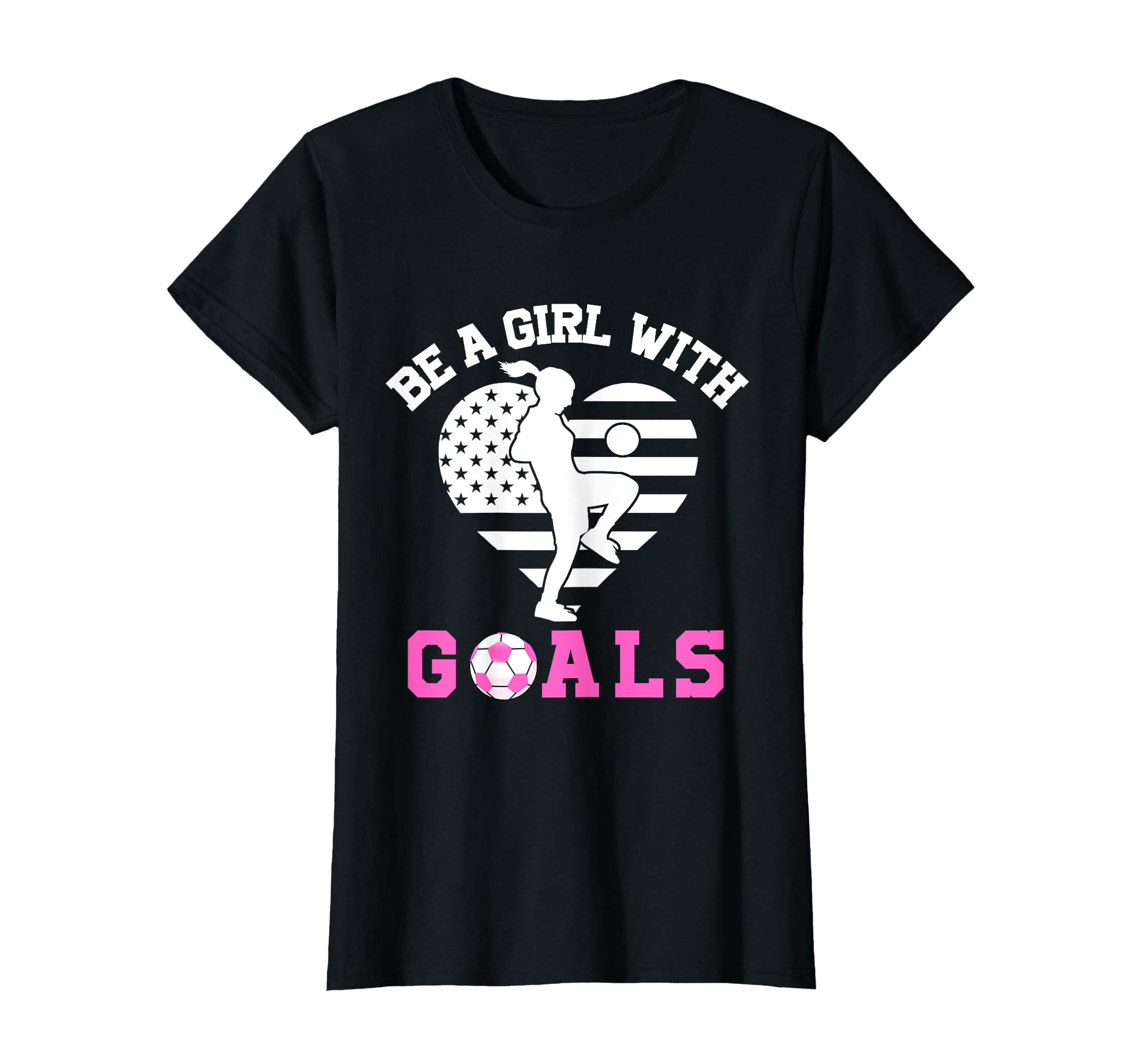 Be Goals Soccer Lover American Flag T-Shirt - Fun Novelty Design Unisex
