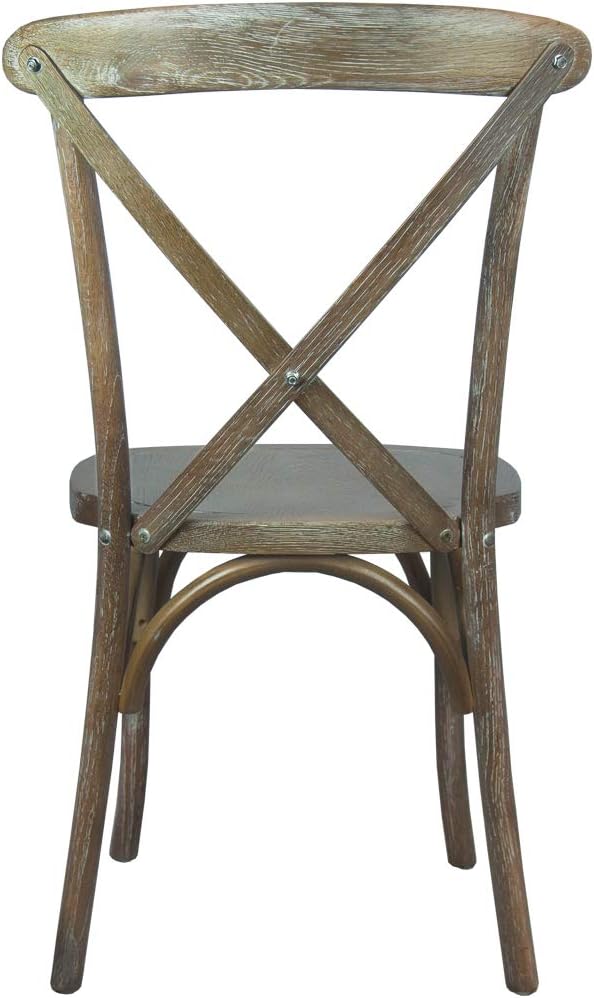EMMA + OLIVER Medium with White Grain X-Back Chair