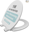 1M Soft Close Toilet Seat Round, Patented Quick Releasing for Easy Cleaning, Anti-Wiggling Design, Easy Installation (2PCS Pack)