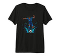 Football Soccer Blue Striker Rain T-Shirt - Aesthetic Graphic Men Women