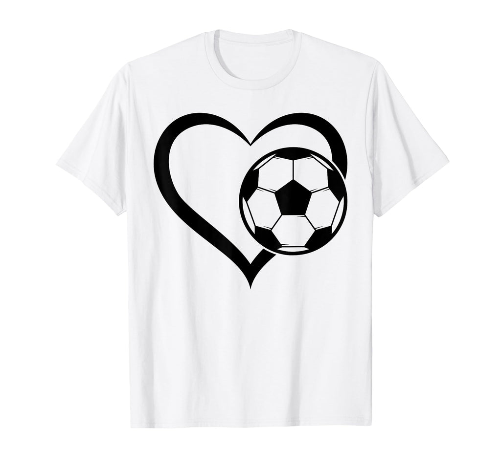Soccer Heart Soccer Ball Heart T-Shirt - Casual Everyday Wear Unisex