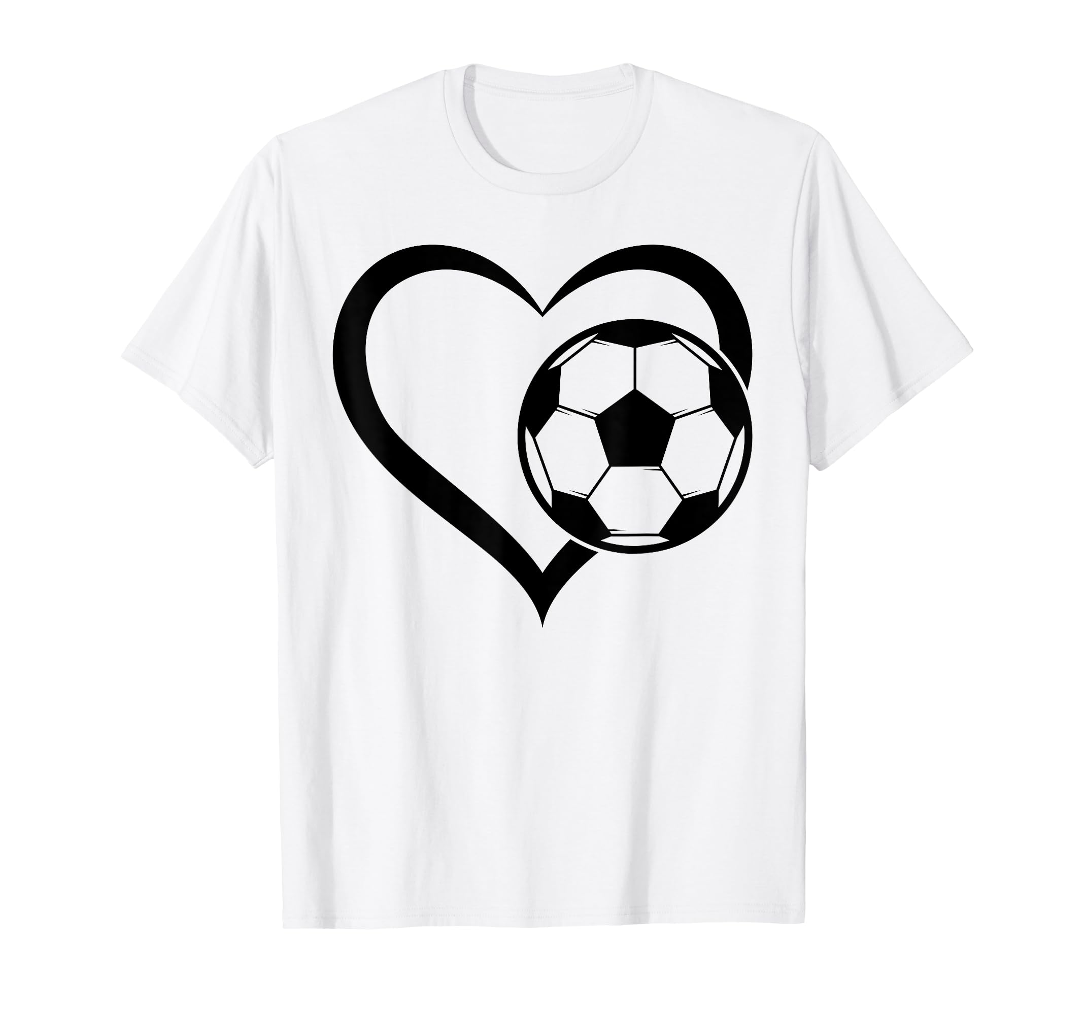 Soccer Heart Soccer Ball Heart T-Shirt - Casual Everyday Wear Unisex