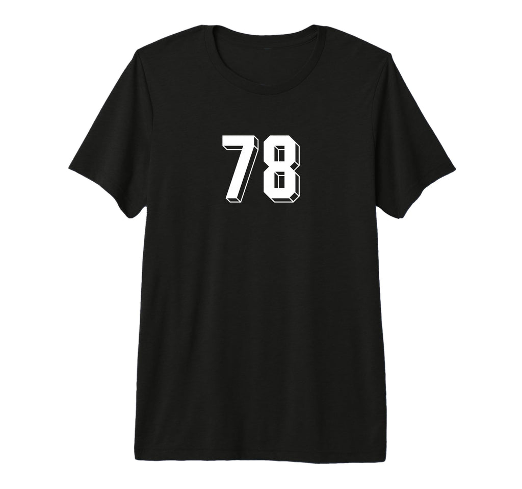 Number 78 80S 90S Soccer Team Jersey T-Shirt - Graphic Print for Adults