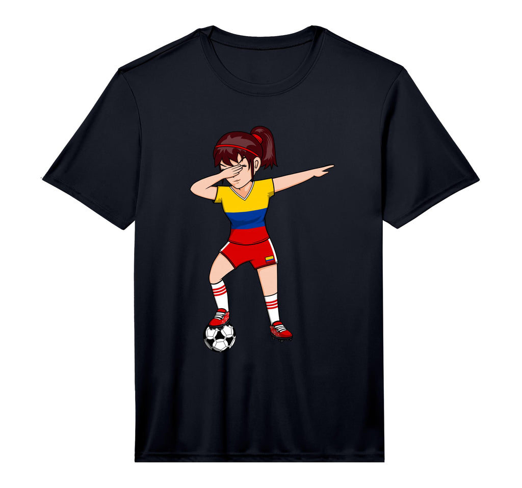 Dabbing Soccer Colombia Jersey T-Shirt - Graphic Print for Adults