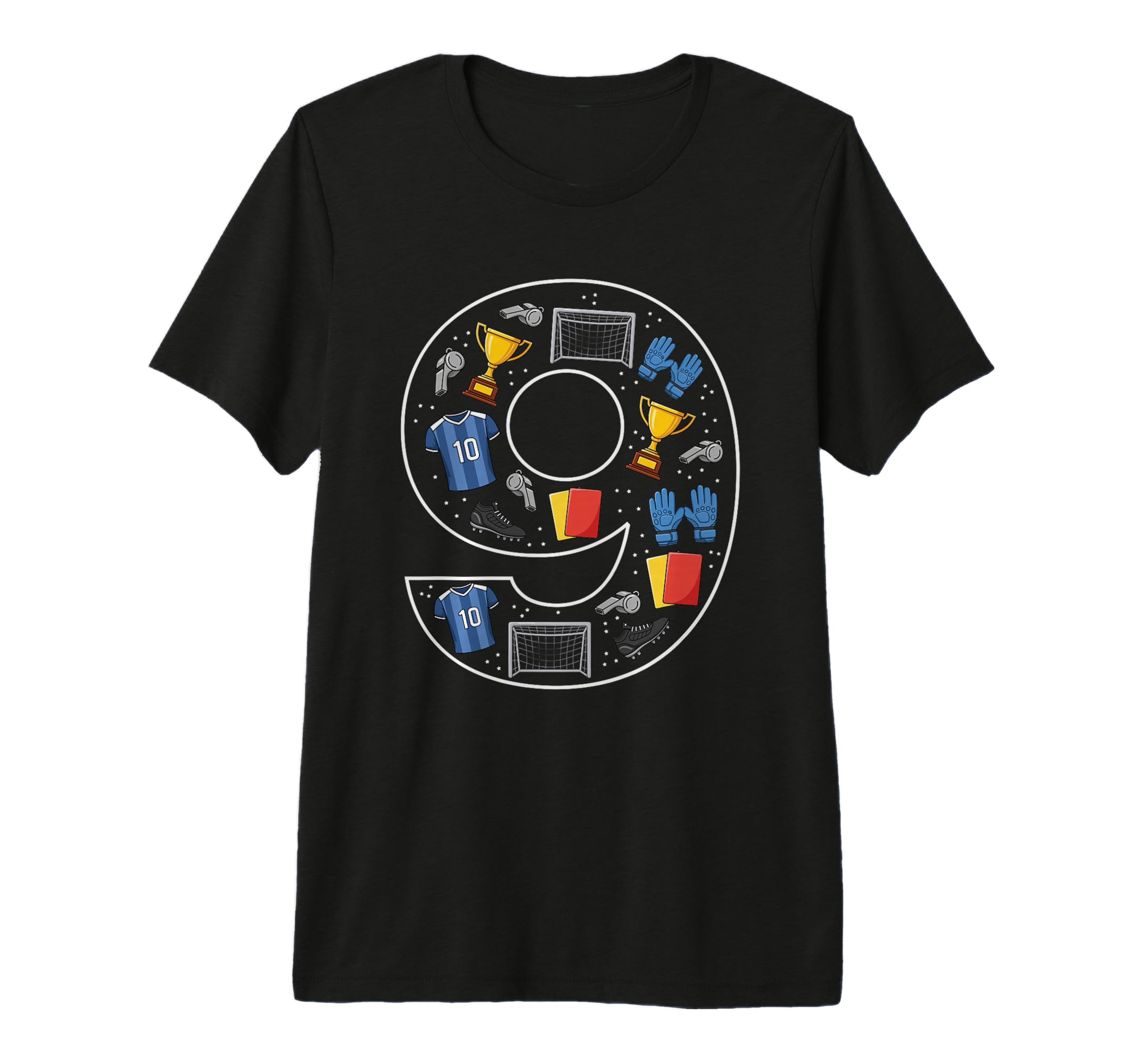 9Th Birthday 9 Year Old Football T-Shirt - Novelty Apparel for Adults