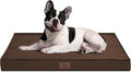 Outdoor Dog Bed Waterproof, Outside Cooling Dog Bed for Medium Dogs, Orthopedic Egg Foam Pet Bed with Removable Washable Oxford Cover, Brown