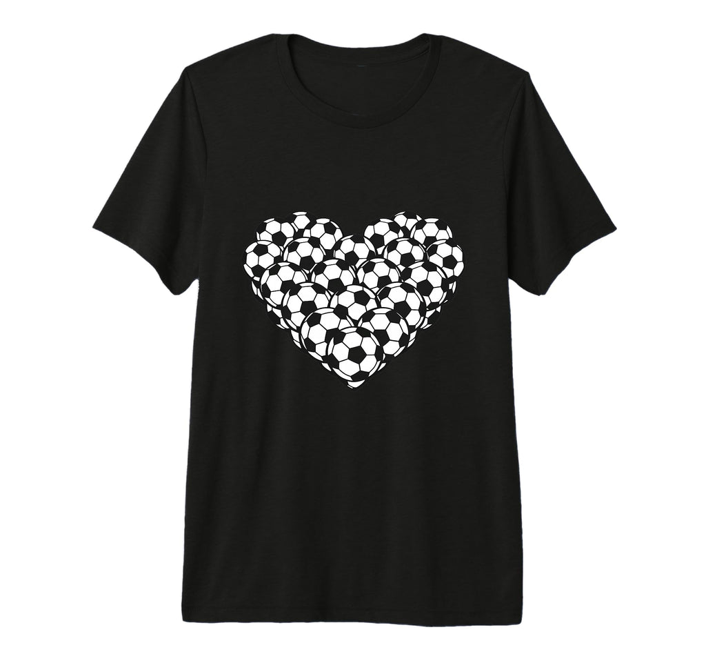 Heart Shaped Soccer Ball Tri Blend T-Shirt - Fun Novelty Design for Adults
