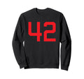 Red Sport Team Number 42 Sweatshirt - Minimalist Print Men Women