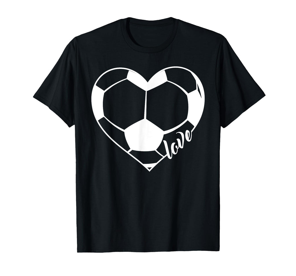 Love Soccer Ball Heart T-Shirt - Trendy Graphic for Adults