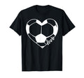 Love Soccer Ball Heart T-Shirt - Trendy Graphic for Adults
