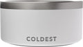 Coldest Dog Bowl - Anti Rust Metal, Non Slip, 3 Layers Insulated Stainless Steel Dog Bowls - Spill Proof & Heavy Duty - Water Bowl for Dogs, Cats & Pets, Dish Washer Safe (200 oz, Epic White)