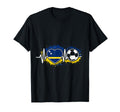 Heartbeat Curacao Flag Soccer Fan T-Shirt - Minimalist Print Unisex