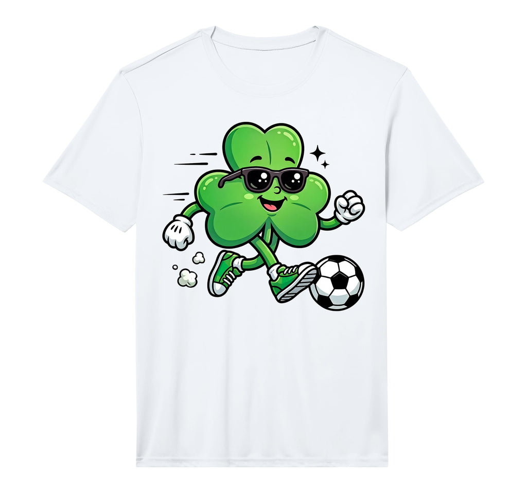 Shamrock Soccer Player St T-Shirt - Casual Everyday Wear Men Women