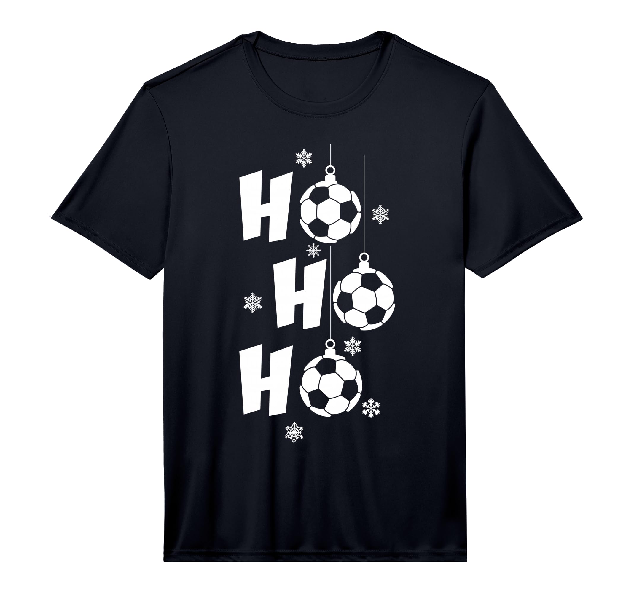 Ho Ho Ho Merry Soccer Performance T-Shirt - Unique Graphic for Adults