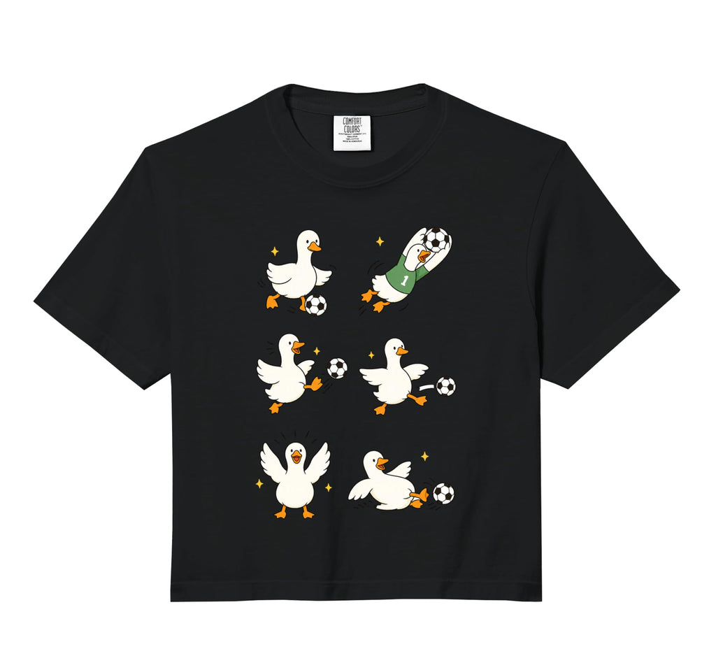 Silly Goose Playing Soccer Player Sweatshirt - Minimalist Print for Adults