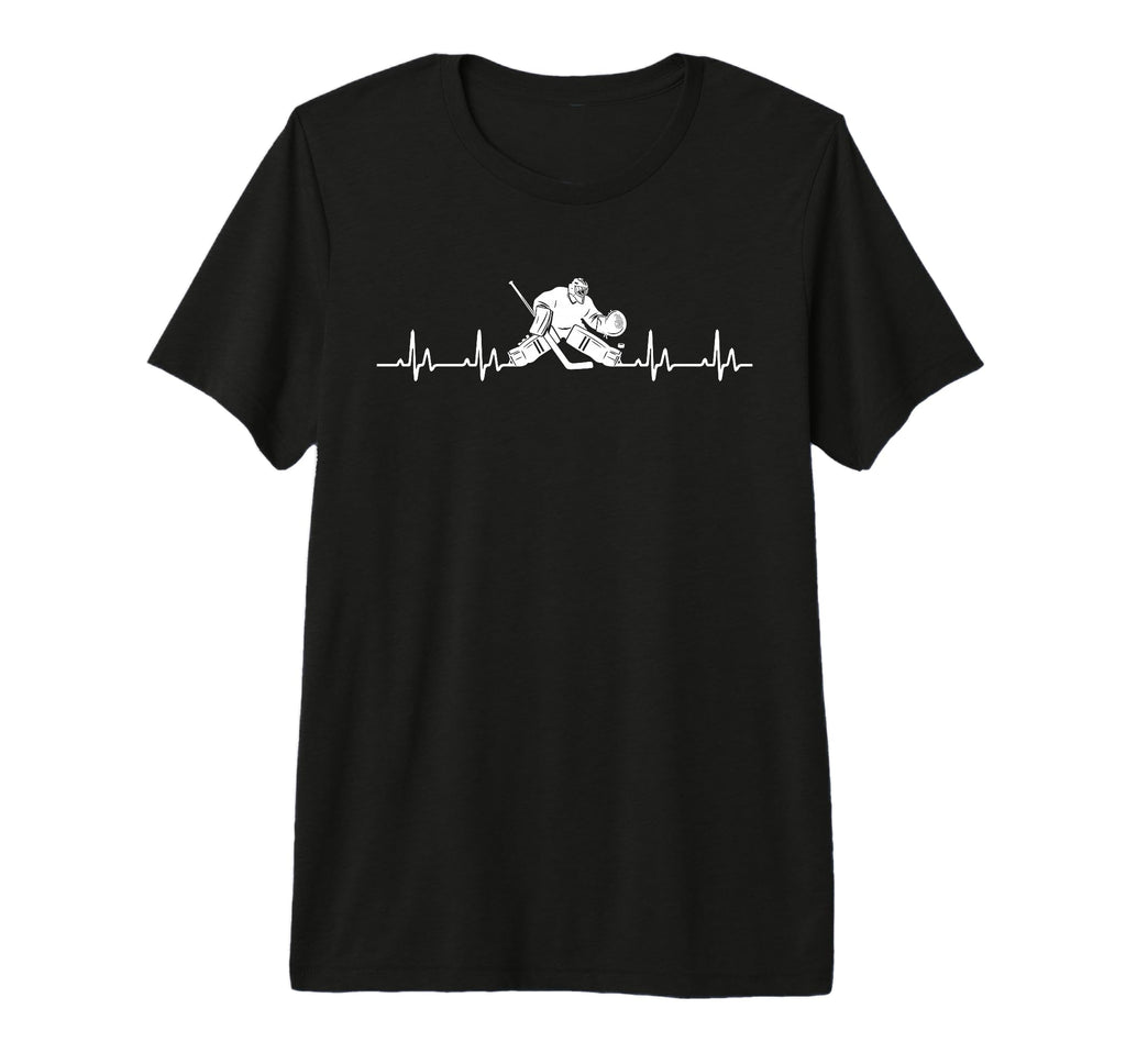 Hockey Goalie Heartbeat Hockey T-Shirt - Streetwear Style Men Women