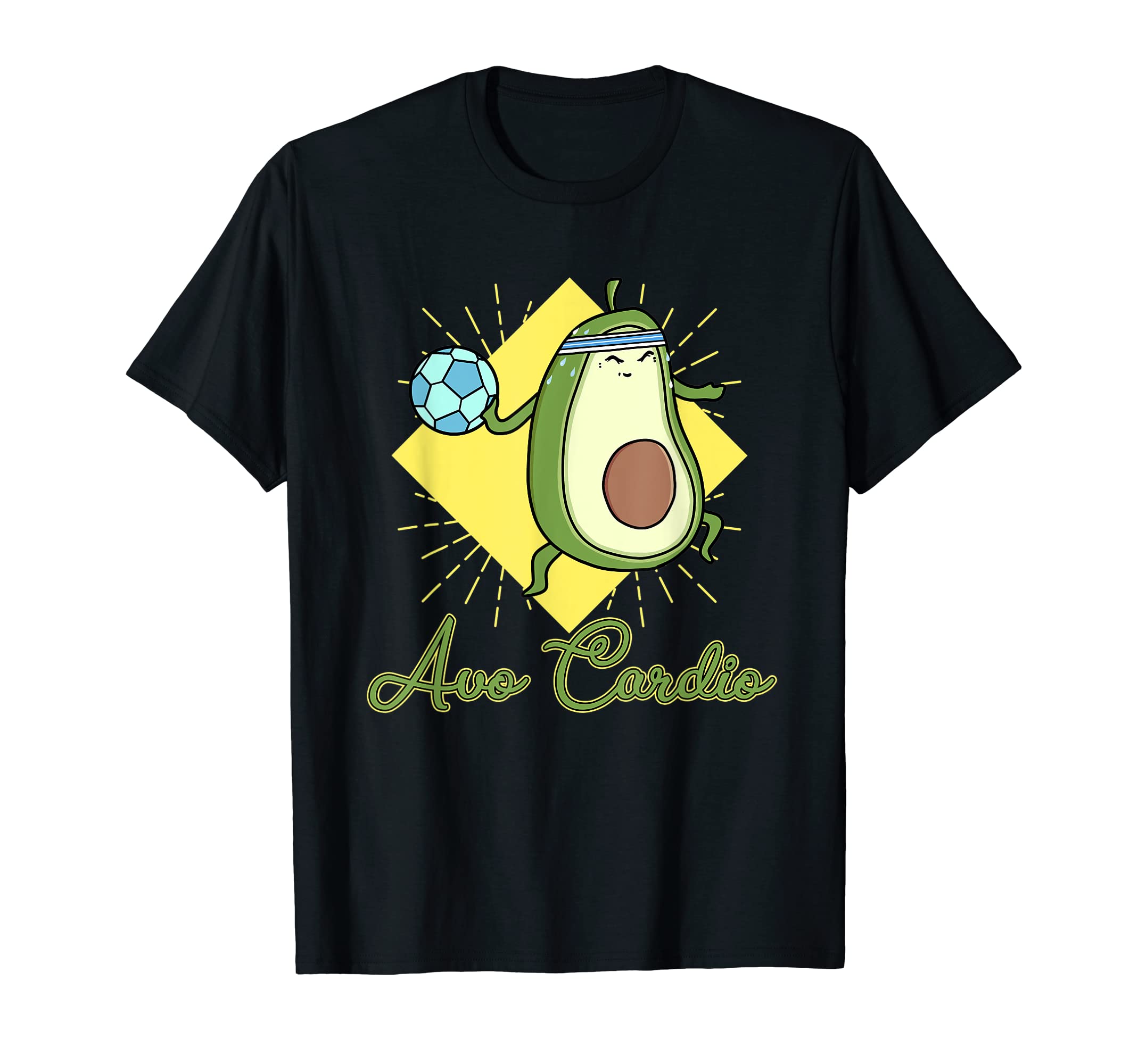 Avocardio Soccer Heart Fitness T-Shirt - Casual Everyday Wear Unisex
