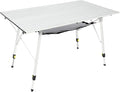 Portal Adjustable Aluminum Folding Camping Table with Carry Bag, Silver