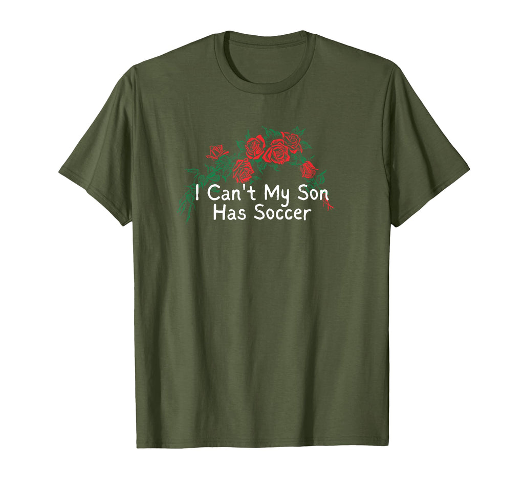 Flowers Red I Cant My Son Has Soccer T-Shirt - Aesthetic Graphic Unisex