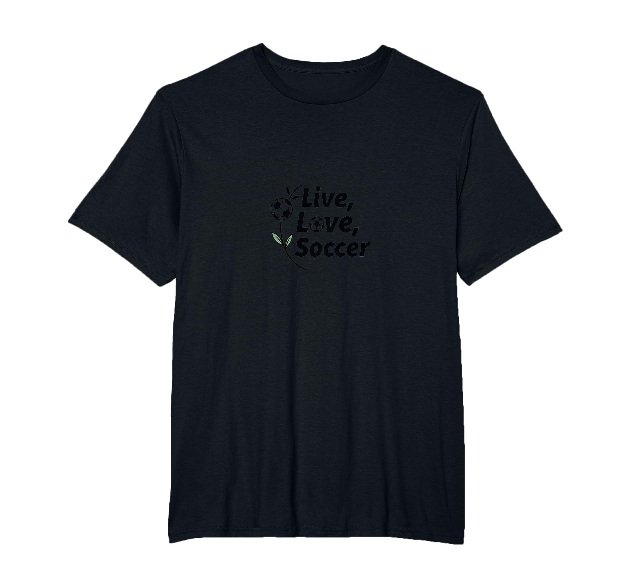 Live Love Soccer Womens Sports T-Shirt - Minimalist Print Men Women