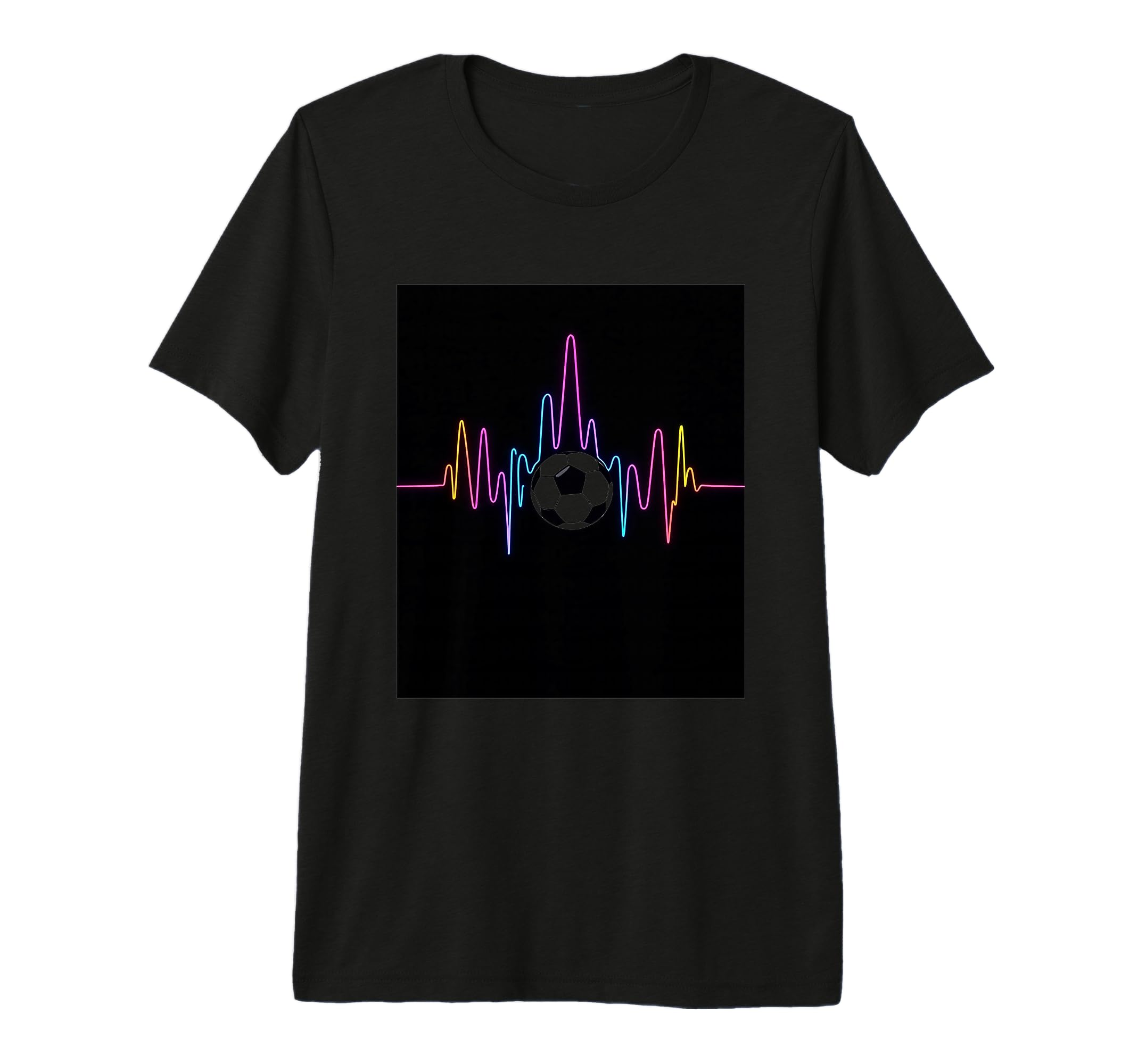 Minimalist Soccer Heartbeat Tri Blend T-Shirt - Trendy Graphic for Adults