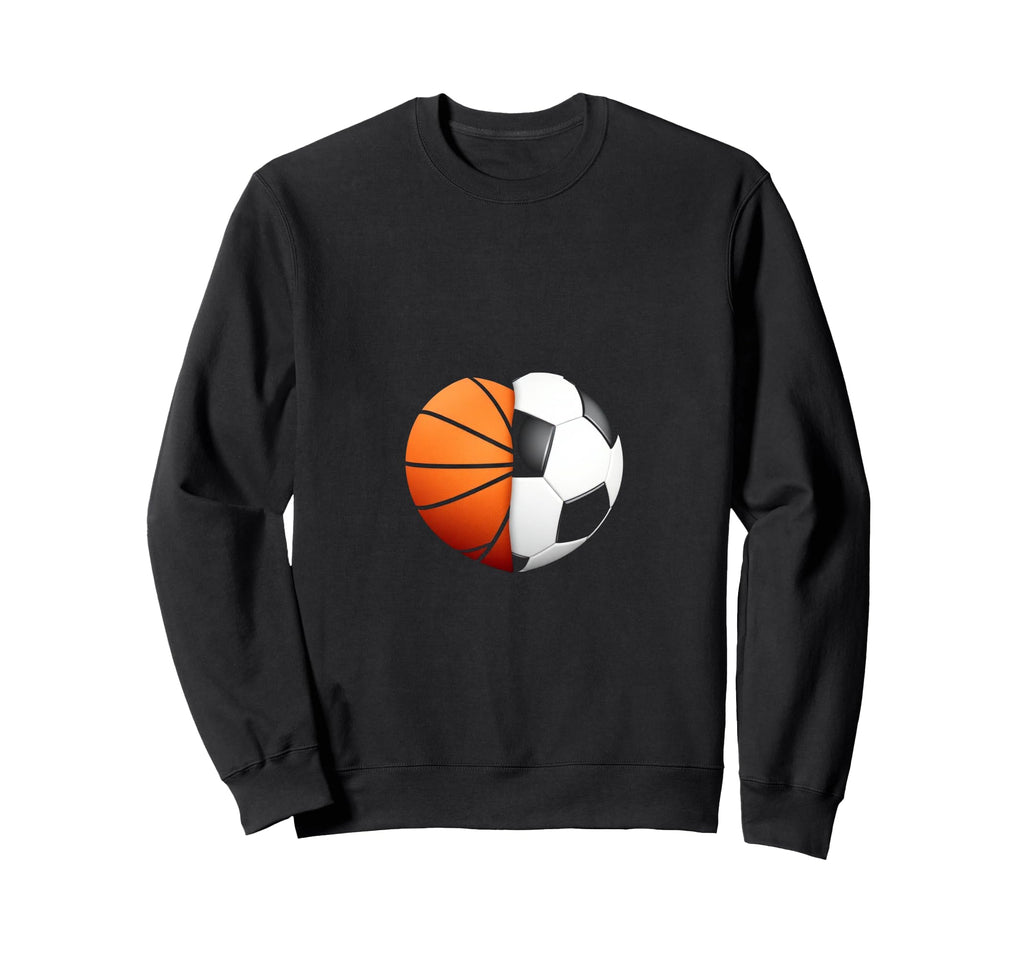 Split Heart Basketball Soccer Sweatshirt - Fun Novelty Design Unisex