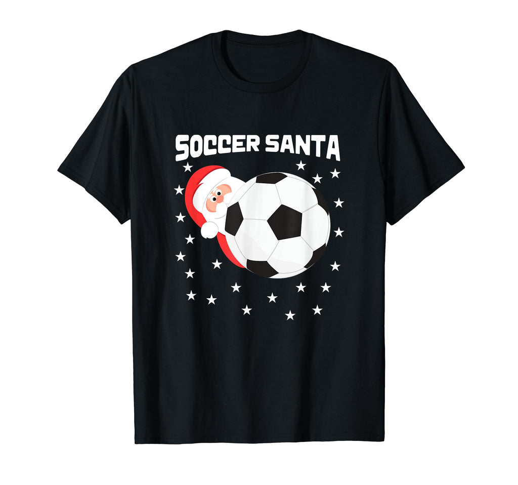 Soccer Goalkeeper Holiday Santa Claus T-Shirt - Casual Everyday Wear Unisex