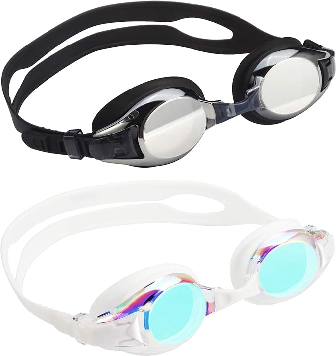 Aegend 2 Pack Kids Goggles, Swimming Goggles for Kids Age 4-16 Boys and Girls Youth, Anti-Fog Waterproof Anti-UV Pool Goggles