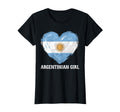 Argentinian Flag Heart Soccer Football T-Shirt - Graphic Print Unisex