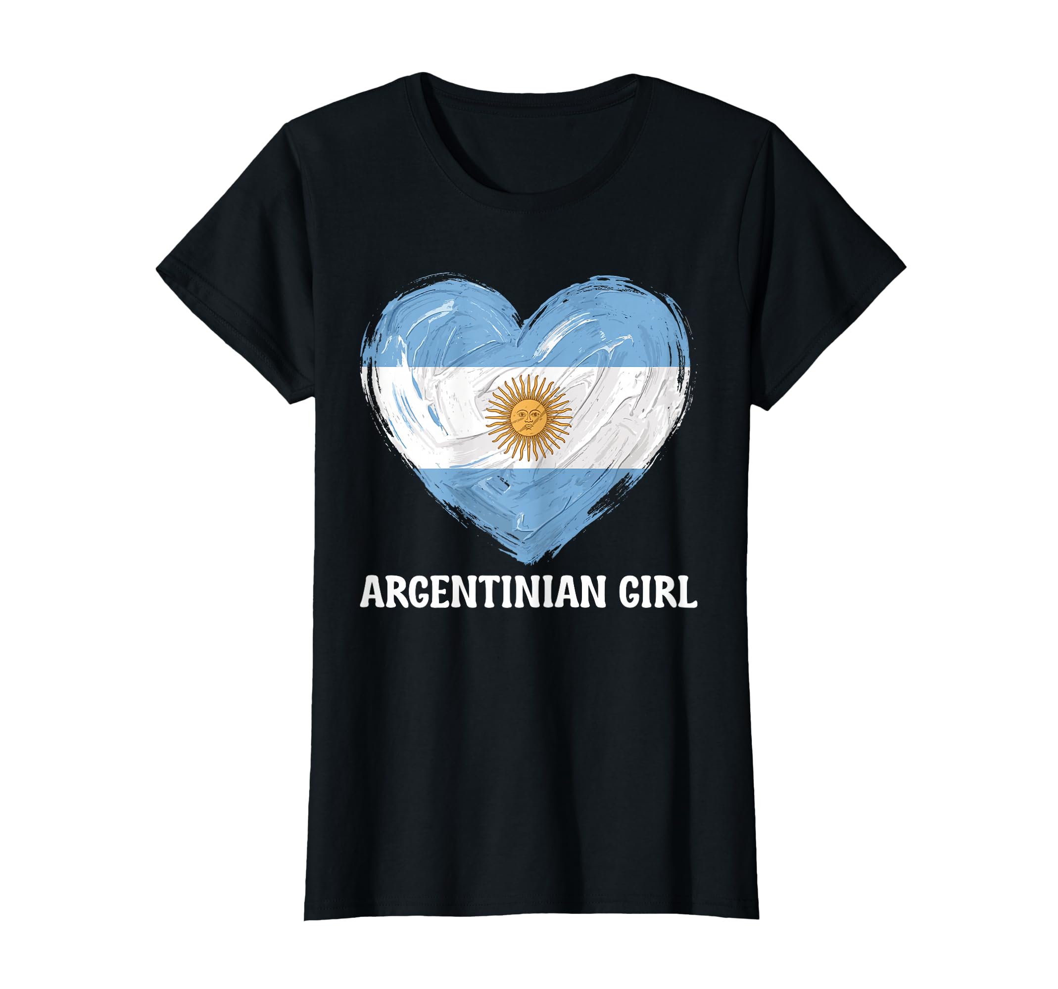 Argentinian Flag Heart Soccer Football T-Shirt - Graphic Print Unisex