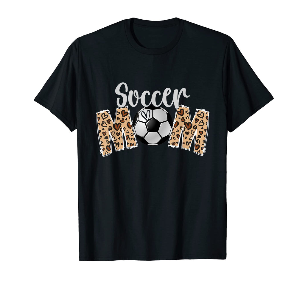 Soccer Mom Leopard Mothers Day T-Shirt - Casual Everyday Wear for Adults