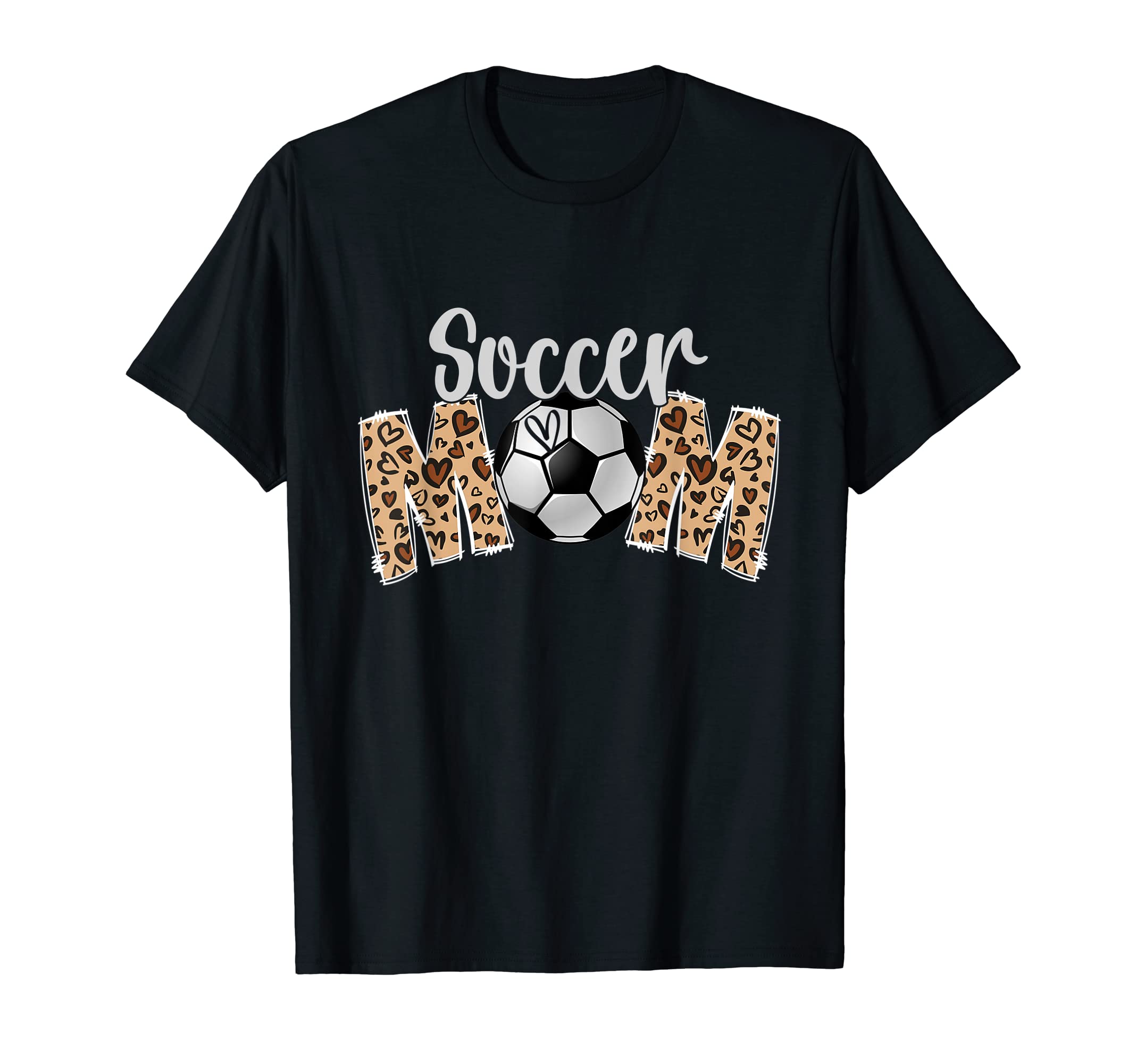 Soccer Mom Leopard Mothers Day T-Shirt - Casual Everyday Wear for Adults